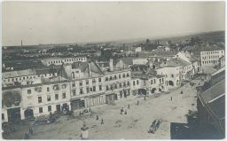 Vyškov po požáru 21.5.1917 pohled na Velké náměstí z radniční věže