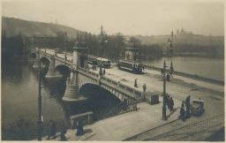 Praha most císaře Františka most Legií 15.5.1912 oprava vozovky