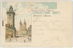 Praha Praga Staroměstské náměstí Capvt Regni G. Neugebauer 1898