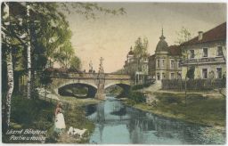 Lázně Bělohrad Jičín partie u mostu Hotel Dědek nakl. Rychtera