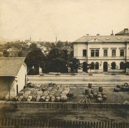 Smiřice, nádraží, polovina stereofotografie,