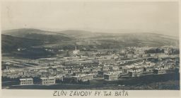 Zlín závody Baťa pohled od lesa domky továrna B. Siegel
