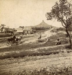 Slatina, cesta na Hazmburk, polovina stereofotografie