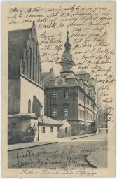 Praha židovská radnice a synagoga 1923