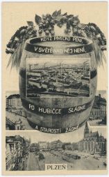 Plzeň Pilsner pivo Když pivečko pění v světě nad něj není 1925