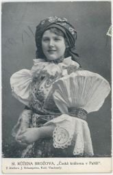 Slečna Růžena Brožová Česká královna v Paříži 1910 atelier Schumpetr Vinohrady