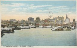 Baltimore USA Water Frront and Skyline of Baltimore 1920