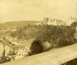 Tábor, panorama od Parkán, celkový pohled, polovina stereofotografie