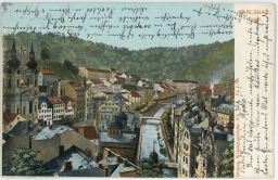 Karlovy Vary Karlsbad celkový pohled 1906
