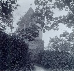 Bechyně, věž Hláska, polovina stereofotografie