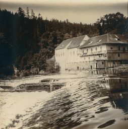 Bechyně, mlýn, polovina stereofotografie