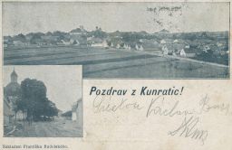 Kunratice Pozdrav z Kunratic nákl. Rudolský 1898