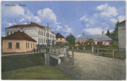 Slavičín Zlín škola dětičky u mostu 1923