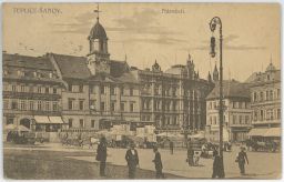Teplice Šanov náměstí tramvaj povozy K 1920