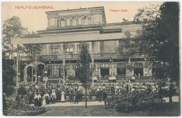 Teplice Šanov Teplitz Schonau Divadelní kavárna lidé 1911