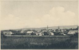 Zborovice Kroměříž celkový pohled 30. léta nakl. Kuba