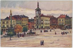 Kroměříž Lolek Masarykovo Velké náměstí poštou 1922