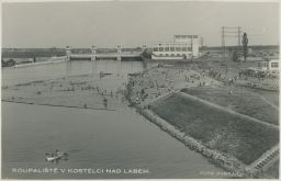 Plovárna koupaliště Kostelec nad Labem celkový pohled foto Dvořák 1934