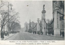 Praha nábřeží návštěva Františka Josefa 1907