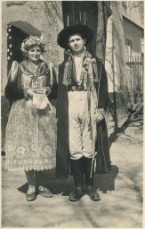 Etnografie české kroje Chodsko novomanželé