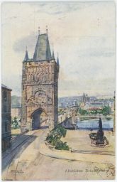 Praha Karlův most Staroměstská mostecká věž Šafařík
