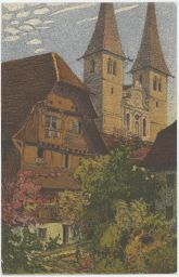 Luzern Hofkirche mit den Alten Kaplanenhaus lito Schlatter