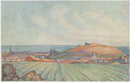 Brno Špilberk od severu akvarel prof. Kousek 1937