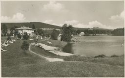 Koupaliště plovárna Mílovy Sněžné Žďár nad Sázavou Fototypia 40. léta