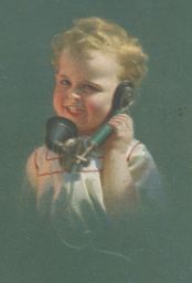 Telefonující dítě poštou 1921