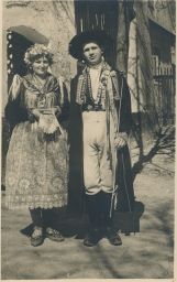 Etnografie české národní kroje Chodsko Chčasný novomanželé foto Švec 40. léta