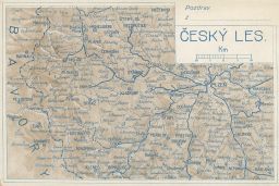 Český les Čerchov Domažlice mapová pohlednice K