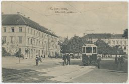 České Budějovice Lobkovické náměstí Lobkowitz tramvaj 8 1914