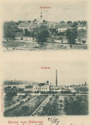 Oslavany Gruss aus Oslavan továrna Brno-venkov 1902