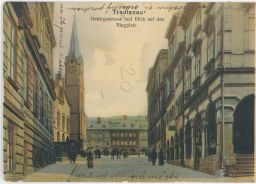 Trutnov Trautenau Gebirgsstrasse und Blick auf den Ringplatz 1904