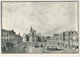 Opava Jiří Fritsch Dolní náměstí akvarel 1820