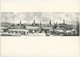 Opava od severovýchodu F. Maschek akvarel 18. století