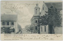 Pozdrav z Motyčína Kladno Jaroslav Novák nakl. Podlipny 1914