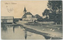 Libice nad Cidlinou Nymburk kostel hřbitov rybník 1916