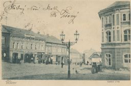 Mšeno Mělník Kostelní ulice nakl. Janatka 1905