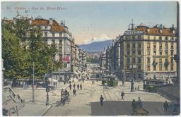 Geneve Ženeva Švýcarsko Rue du Mont-Blanc Hotel Suisse 1923