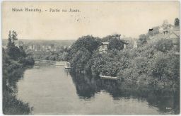 Plovárna říční lázně koupaliště Jizera Nové Benátky 1907
