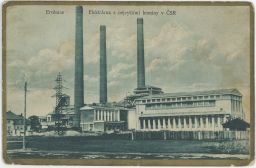 Ervěnice elektrárna s největšími komíny v ČSR Chomutov Most 1925