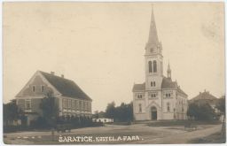 Šaratice kostel fara