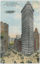 USA New York City Flat Iron Building Brodway Fifth Avenue PLANE! 1913