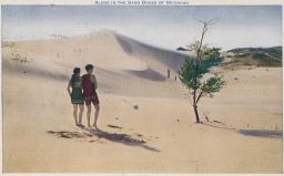 USA Michigan písečné duny Alone in the Sand Dunes 1930
