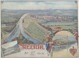 Mělník soutok Vltava Labe 1914