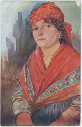 Etnografie kroje žena Chorvatsko Cihelka Dalmatinka 1918