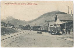 Železnice nádraží Pernštýn Nedvědice nakl. Valla 1913