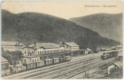 Železnice nádraží Hanušovice Hannsdorf Šumperk 1926