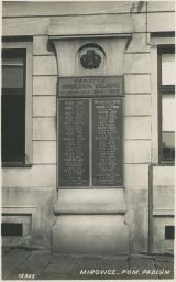 Pomník padlým 1. sv. válka Mirovice Bromografia